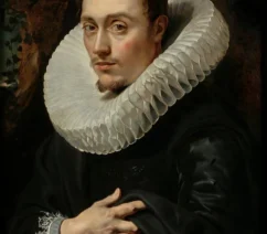 A 17th century portrait of a young man with a large white ruff.