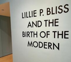 The entrance to the exhibition Lillie P. Bliss and the Birth of the Modern at the Museum of Modern Art in New York.