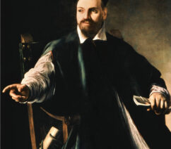 A Baroque-period portrait of a young priest in a green cassock.