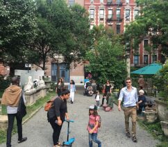 A small public park and sculpture garden