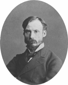 A black-and-white photo of Pierre-Auguste Renoir