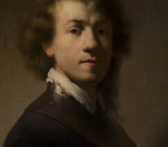 A 17th century portrait of a young man wearing a piece of armor around his neck.