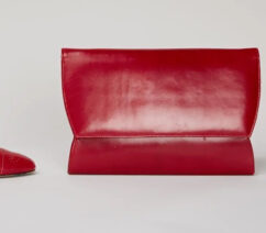 red leather clutch and shoes worn by Princess Diana