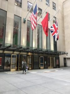 The entrance to Christie's at Rockefeller Plaza