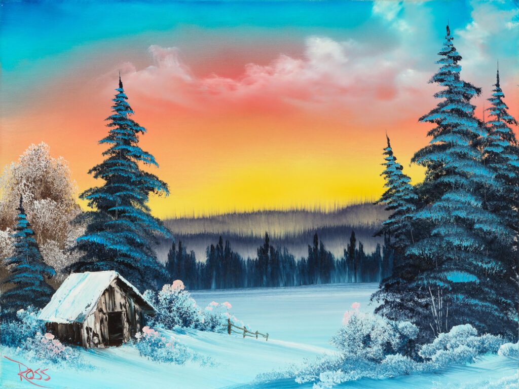 A winter landscape by Bob Ross