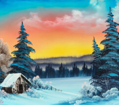 A winter landscape by Bob Ross