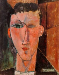 A bust-length portrait of a boy by Amadeo Modigliani