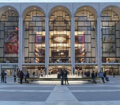 The facade of the Metropolitan Opera House in New York.