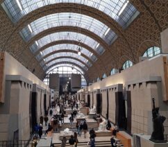 The interior of a museum's main hall.