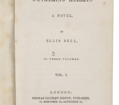The title page of Wuthering Heights by Emily Brontë (using the pseudonym Ellis Bell)