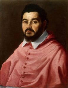 A bust-length portrait of a Catholic cardinal