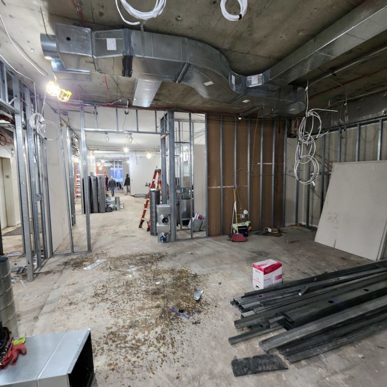 construction image of our gallery space at 20 West 55th street