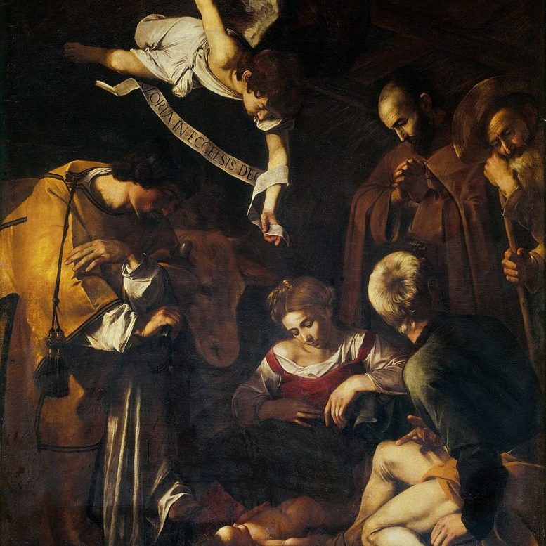 A Caravaggio nativity painting