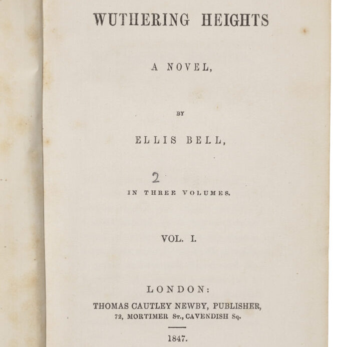 The title page of Wuthering Heights by Emily Brontë (using the pseudonym Ellis Bell)