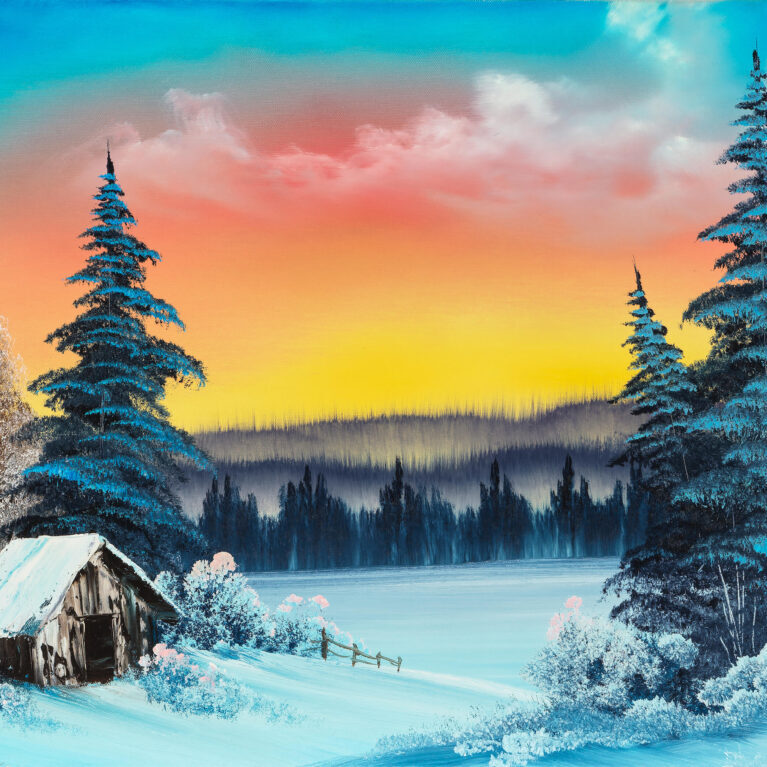 A winter landscape by Bob Ross
