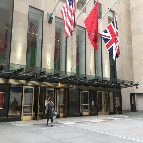 The entrance to Christie's at Rockefeller Plaza