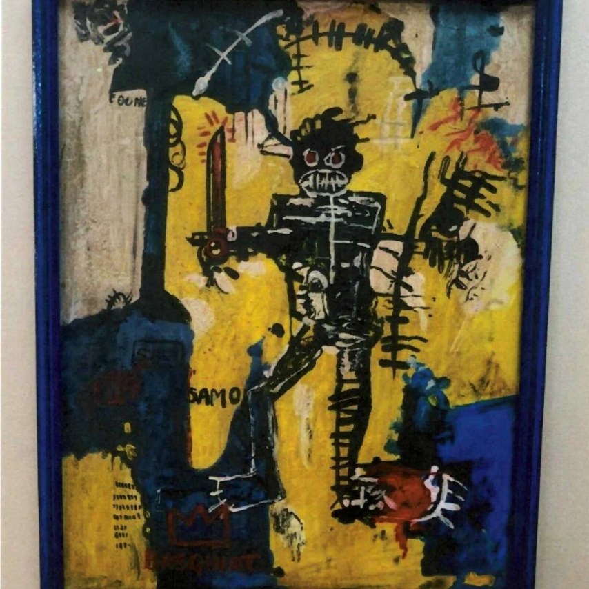 A fake painting by Jean-Michel Basquiat on sale for $12 million at the Galerie Danieli in Palm Beach, Florida owned by Daniel Elie Bouaziz