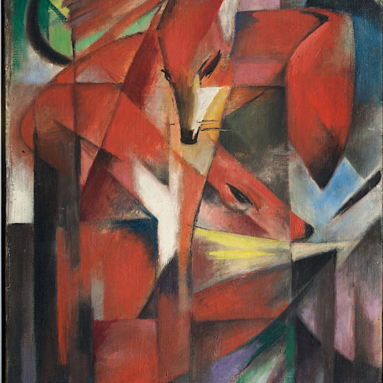 2 foxes in an abstract background - Franz Marc