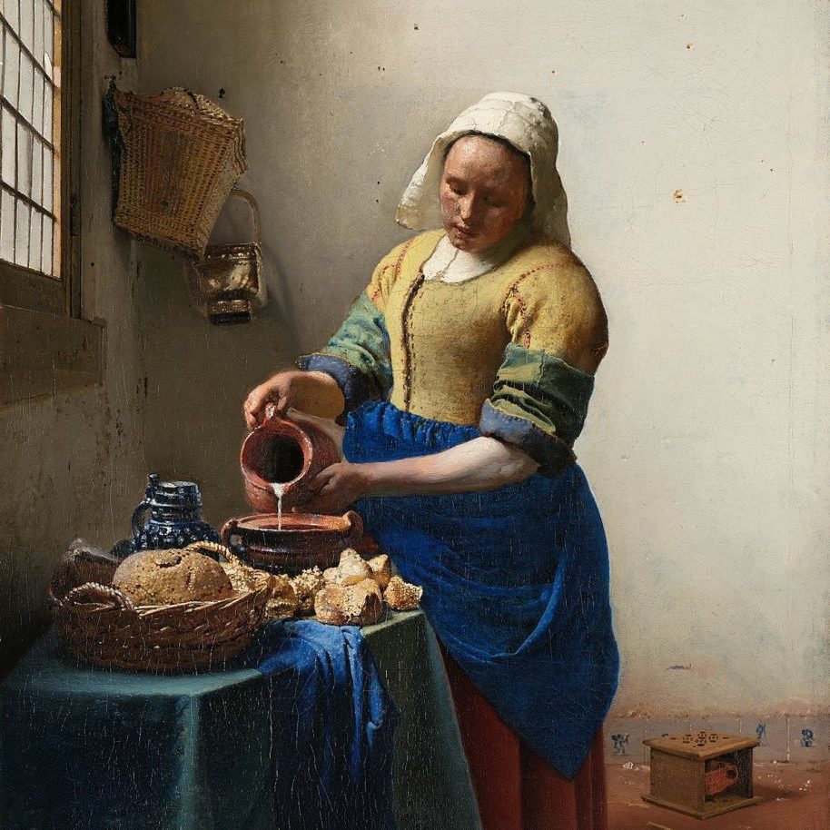 The Milkmaid by Johannes Vermeer, kept at the Rijksmuseum in Amsterdam