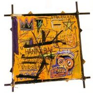 An abstract painting by Basquiat