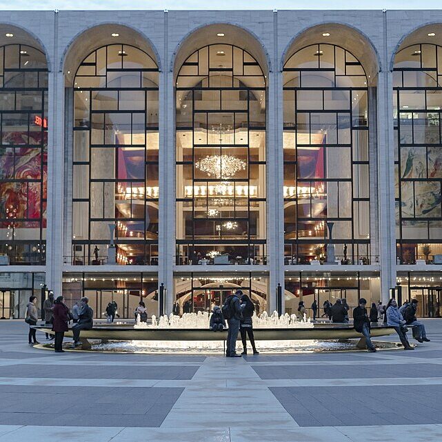 The facade of the Metropolitan Opera House in New York.