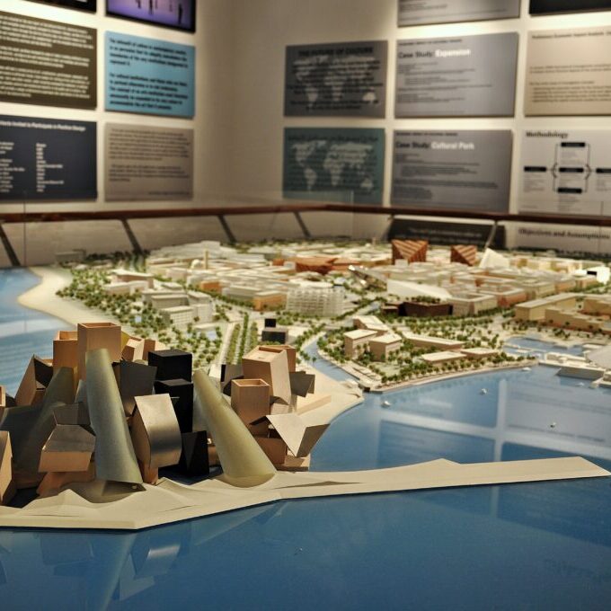 A model of the planned Guggenheim Abu Dhabi