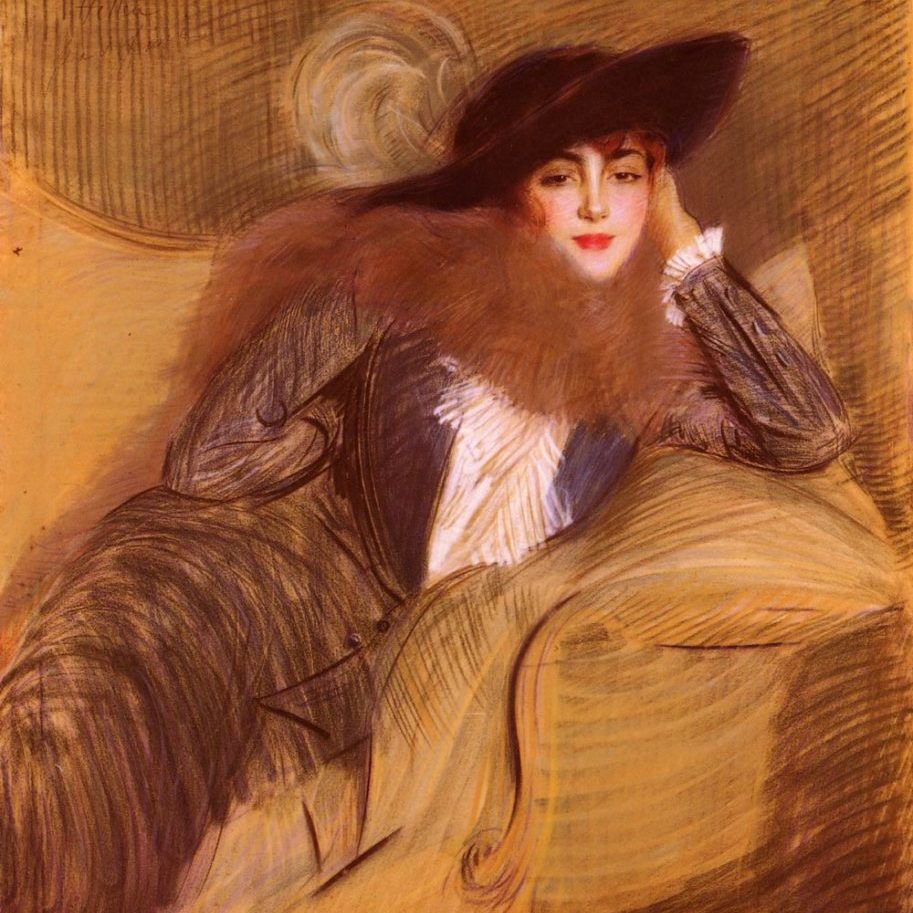 portrait of a woman on a sofa