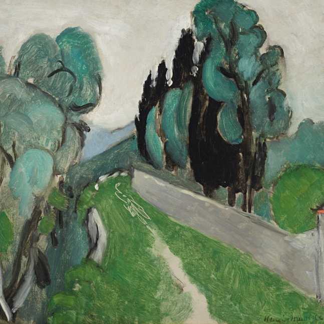 Paysage avec cyprès et oliviers aux environs de Nice by Henri Matisse, sold at Christie's New York as part of the collection of Ann and Gordon Getty