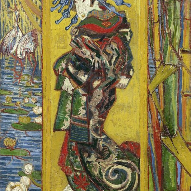 Vincent van Gogh's copy of a Japanese print showing a geisha