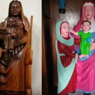 before and after images of the sculpture