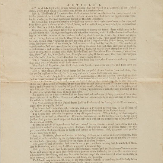 a copy of the US Constitution