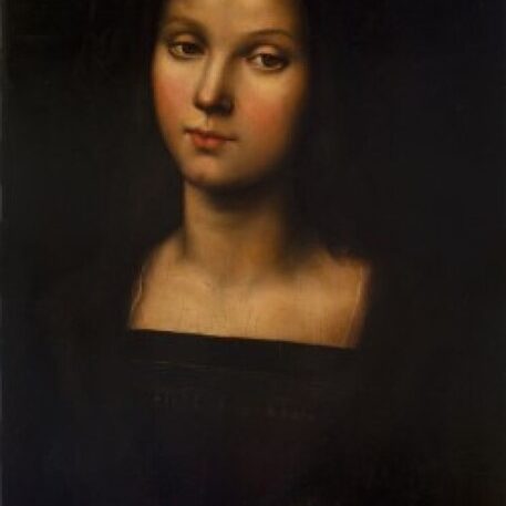 A bust-length portrait of a lady, allegedly by Raphael
