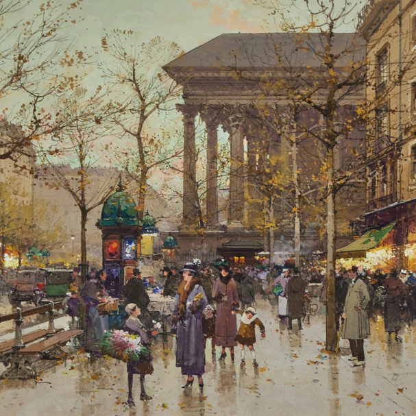 A painting of a Paris street scene