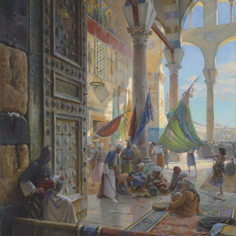 Gustav Bauernfeind "Forecourt of the Umayyad Mosque, Damascus"