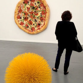 image of a pizza pie and ball
