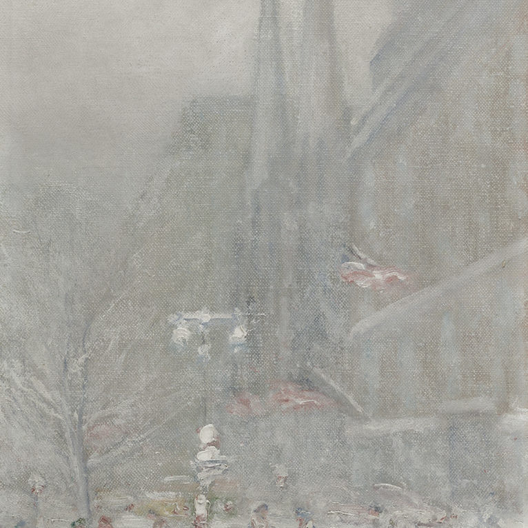 Johann Berthelsen's St. Patrick's Cathedral, 5th Avenue in the snow