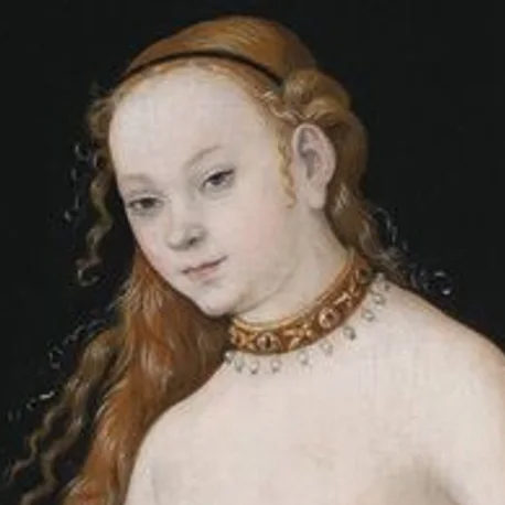 head of a woman - detail of the Lucas Cranach painting