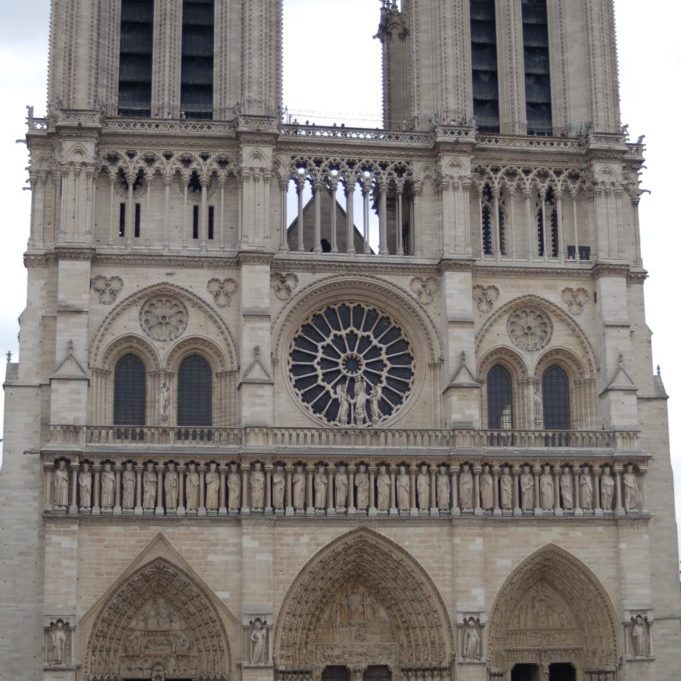 The western facade of Notre-Dame de Paris