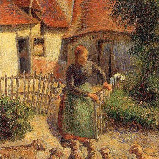 woman with sheep