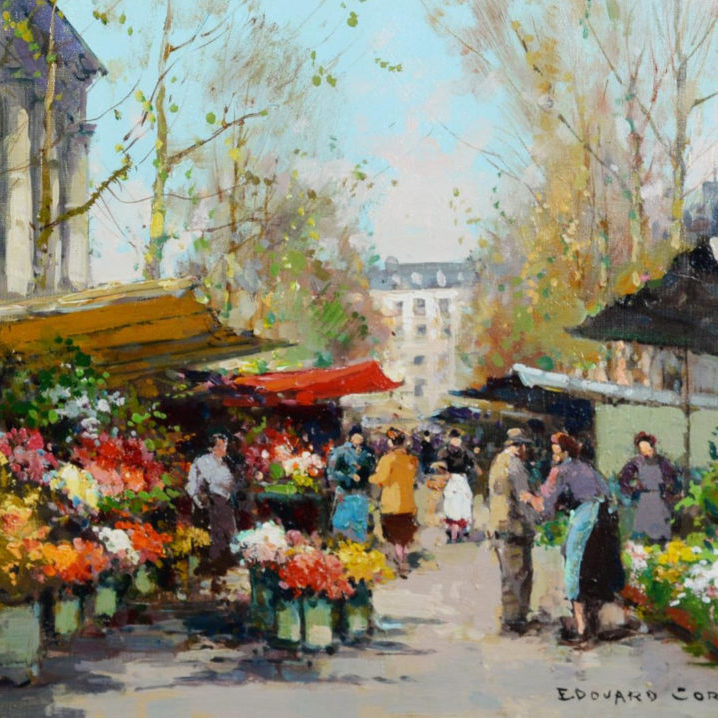 flower market by the Madeleine - Edouard Cortes