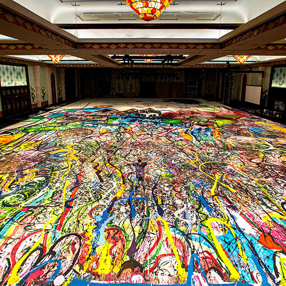 17000 square foot multi color painitng