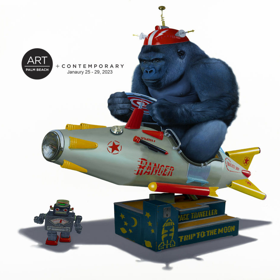 A gorilla on a space traveller ride, by Tony South