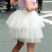Jessica Sarah Parker in her white tutu on the street for the opening segment of Sex in the City