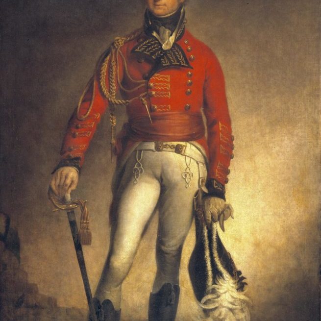 A portrait of Lieutenant General Sir Thomas Picton by Sir Martin Archer Shee around 1812, now at the National Museum Cardiff as part of the Reframing Picton exhibition